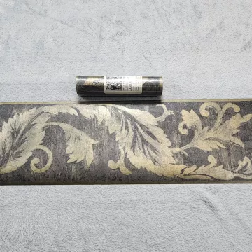 Sweetwater Damask Gold Black Wallpaper Border New Sealed Prepasted Vinyl - Main
