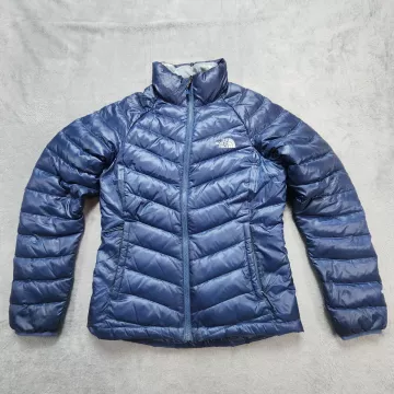 The North Face Alpz Down Jacket Women's Small Blue Goose Down Puffer Coat Quilte - Front