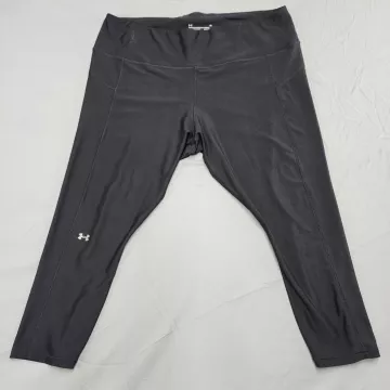 Under Armour HeatGear Compression Leggings Womens 3X Black High Rise 24 Inseam - Front
