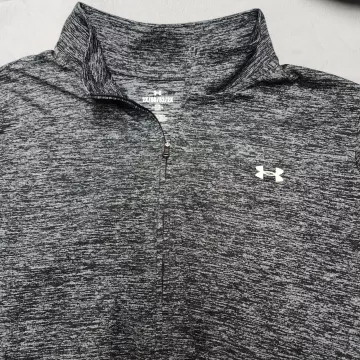 Under Armour Mens 2XL Gray Heathered 1/4 Zip Pullover Mock Neck Active Shirt - Main