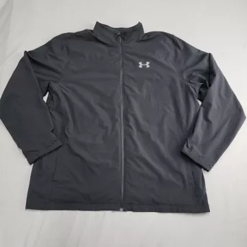 Under Armour Mens 3XL Black Full Zip Fleece Lined Jacket Loose Fit - Front