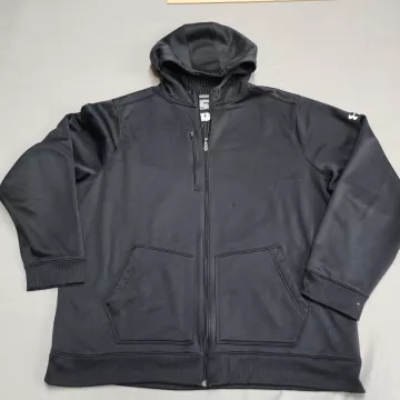 Under Armour Mens 3XL Black Full Zip Hoodie ColdGear Infrared Loose Fit - Front