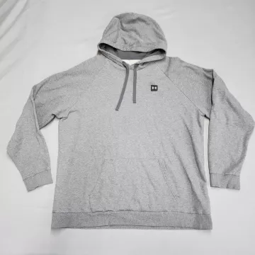 Under Armour Mens 3XLT Gray Fleece Pullover Hoodie Big Tall Activewear Logo - Front