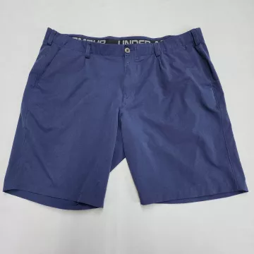 Under Armour Mens Size 46 Navy Blue Golf Shorts Heatgear Loose Fit Stretch - Front