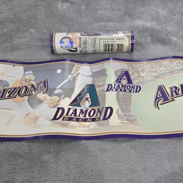 Village Arizona Diamondbacks MLB Border Purple Teal Prepasted New Sealed - Main