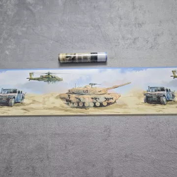 Village Military Desert Scene Wallpaper Border New Sealed Prepasted Vinyl - Main