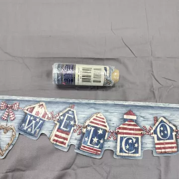 Village Patriotic Birdhouse Welcome Wallpaper Border Prepasted Vinyl New Sealed - Main
