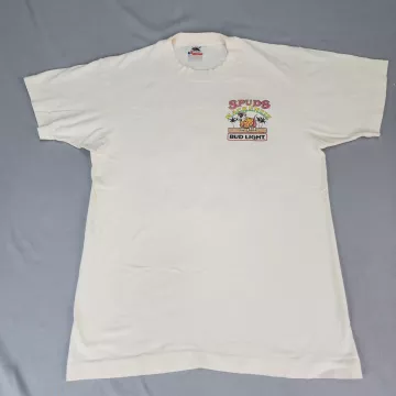 Vintage 1986 Spuds MacKenzie Bud Light Beach Patrol T-Shirt Mens L White USA - Main