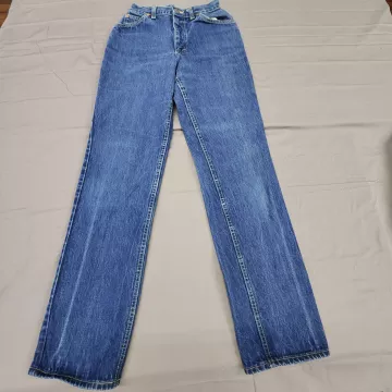 Vintage Lee Jeans Womens Size 12 W25 L32 High Rise Straight Blue Made in USA - Front