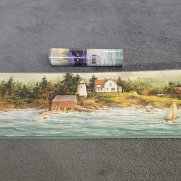 Wall Trends Nautical Lighthouse Scenic Wallpaper Border Prepasted New Sealed - Main