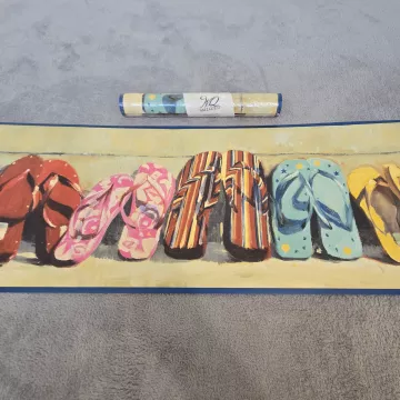 Wallquest CS11151B Coastal Flip Flop Wallpaper Border Prepasted New Sealed - Main