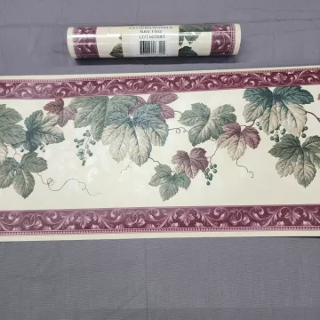 Warner Botanical Grapevine Wallpaper Border Country Prepasted Vinyl New Sealed - Main