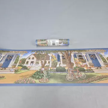Warner Country Scenic CUP3381 Blue Green Wallpaper Border New Sealed Prepasted - Main