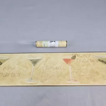 Waverly Retro Martini Recipes Beige Wallpaper Border Prepasted New Sealed - Main