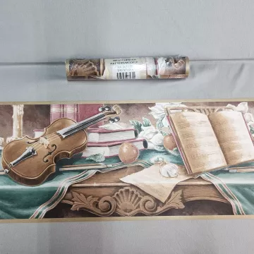 Westchester Vintage Musical Floral Wallpaper Border Pre-Pasted Vinyl New Sealed - Main