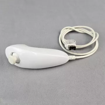Wii Nunchuk Controller White Nintendo Wii Wired Attachment Accessory - Front