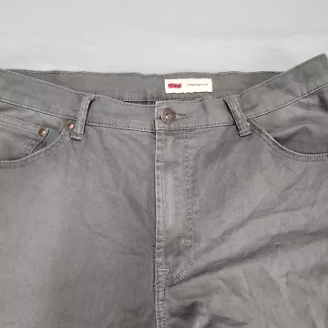 Wrangler Mens Pants 36x31 Gray Straight Fit Stretch Mid Rise 5-Pocket - Main
