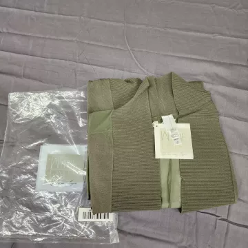 Wynne Layers Womens 3XL Olive Green Mixed Media Open Front Cardigan Sweater - Main