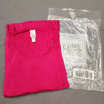 Wynne Layers Womens Plus 3X Fuchsia Pink Scoop Neck Tank Top Stretch Knit - Main