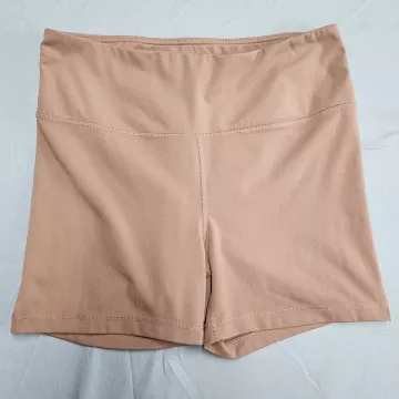 Yogalicious Lux Women's 2XL Brown High Rise Biker Shorts Stretch Active - Front