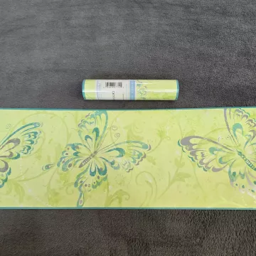 York Candice Olson Butterfly Green Teal Wallpaper Border Prepasted New - Main