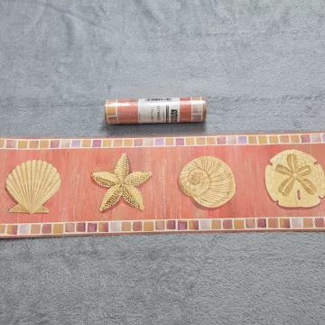 York Coastal Seashell Tile Wallpaper Border Prepasted BG1646BD New Sealed - Main