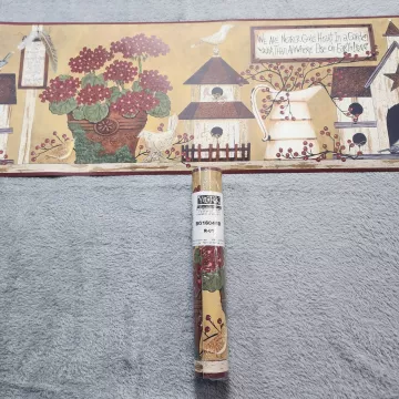 York Country Birdhouse Multicolor Wallpaper Border Prepasted New Sealed - Main