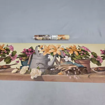 York Country Gardening Floral Multicolor Wallpaper Border Prepasted New - Main