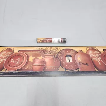 York Country Pottery Wallpaper Border Terracotta Brown Prepasted New Sealed - Main