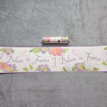 York Disney Fairies Floral Wallpaper Border Pink Purple Prepasted New Sealed - Main
