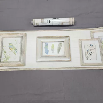 York Farmhouse Bird Feather Wallpaper Border Prepasted Sure Strip New Sealed - Main