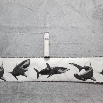York Kids Nautical Animal Black White Wallpaper Border New Prepasted - Main