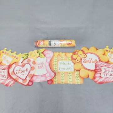 York RU8189B Girls Friendship Pink Wallpaper Border New Sealed Prepasted - Main