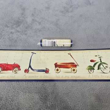 York Vintage Toys Nursery Wallpaper Border Prepasted Vinyl Multicolor New - Main