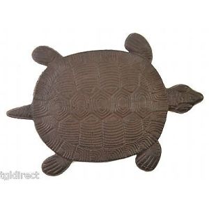 Decorative Cast Iron Yard Garden Stepping Stone Turtle Brown Turtles Decor