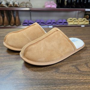 Alex Men S 7/8 Chestnut Suede Cushion Faux Sherpa Lined Slipper
