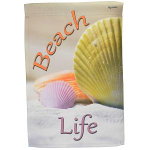Beach Life Garden Flag Colorful Shells Double Sided Yard Banner Decor