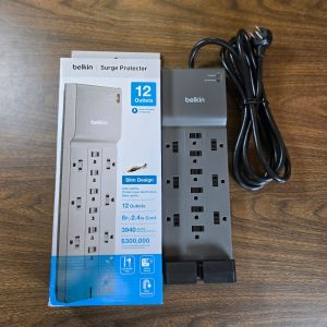 Belkin 12-Outlet Surge Protector Power Strip 12 AC Outlets & 8ft Flat Plug