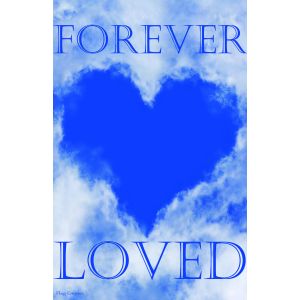 Bereavement Garden Flag Forever Loved Heart In Sky Double Sided Yard Banner