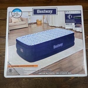 Bestway Tritech Air Mattress Twin 20" with Built-in AC Pump, Navy
