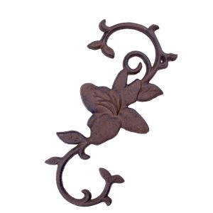 Blooming Flower S Style Plant Hook Cast Iron Flower Basket Hanger 11.5" Long