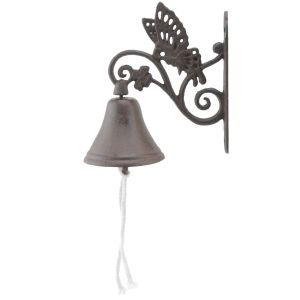 Cast Iron Dinner Bell Butterfly Floral Vine Doorbell