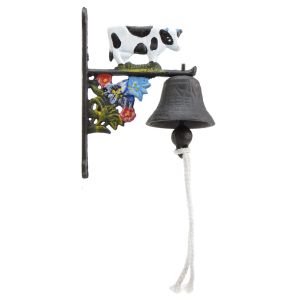 Cast Iron Dinner Bell Holstein Dairy Cow Doorbell