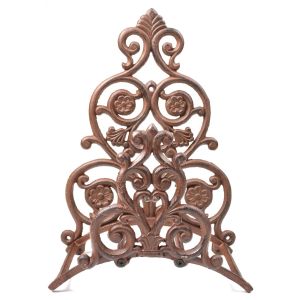 Cast Iron Garden Hose Holder Floral & Spade Pattern 13.25" Tall Outdoor Decor