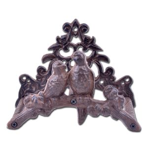 Cast Iron Garden Hose Holder Love Birds Garden Hose Reel Yard Decor 8.75" Wide