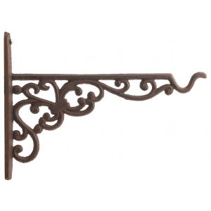 Cast Iron Plant Hanger Ornate Pattern 10" Long Yard Garden Outdoor Decor Hook