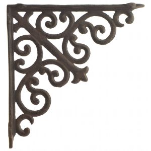 Cast Iron Wall Shelf Bracket Ornate Brace 10" Deep