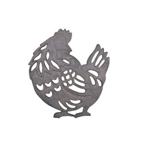 Chicken Trivet Decorative Cast Iron Hot Pad 7.75" Long