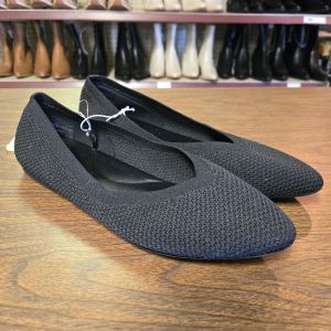 Claire Knit Ballet Flats Black Size 9 Slip On Women's Shoes