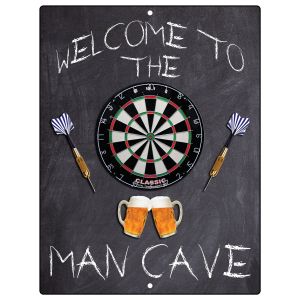 Darts Aluminum Sign Welcome To The Man Cave Dartboard Home Bar Beer Wall Plaque